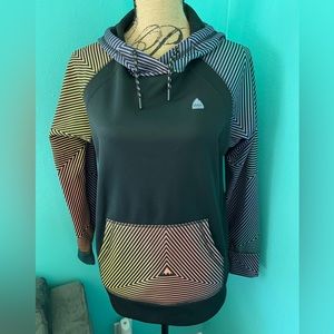 Burton Black and Multicolor Geometric Hoodie